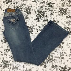 Firefly bootcut embellished jeans